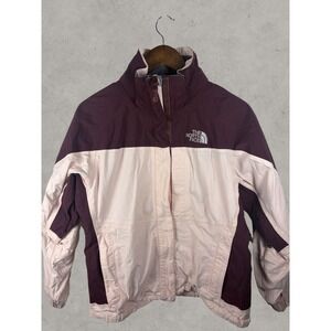 The North Face HyVent Ski Jacket Womens Small Burgundy Pink Colorblock Shell